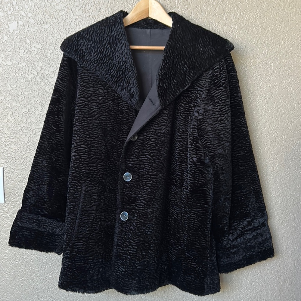 Black fuzzy coat